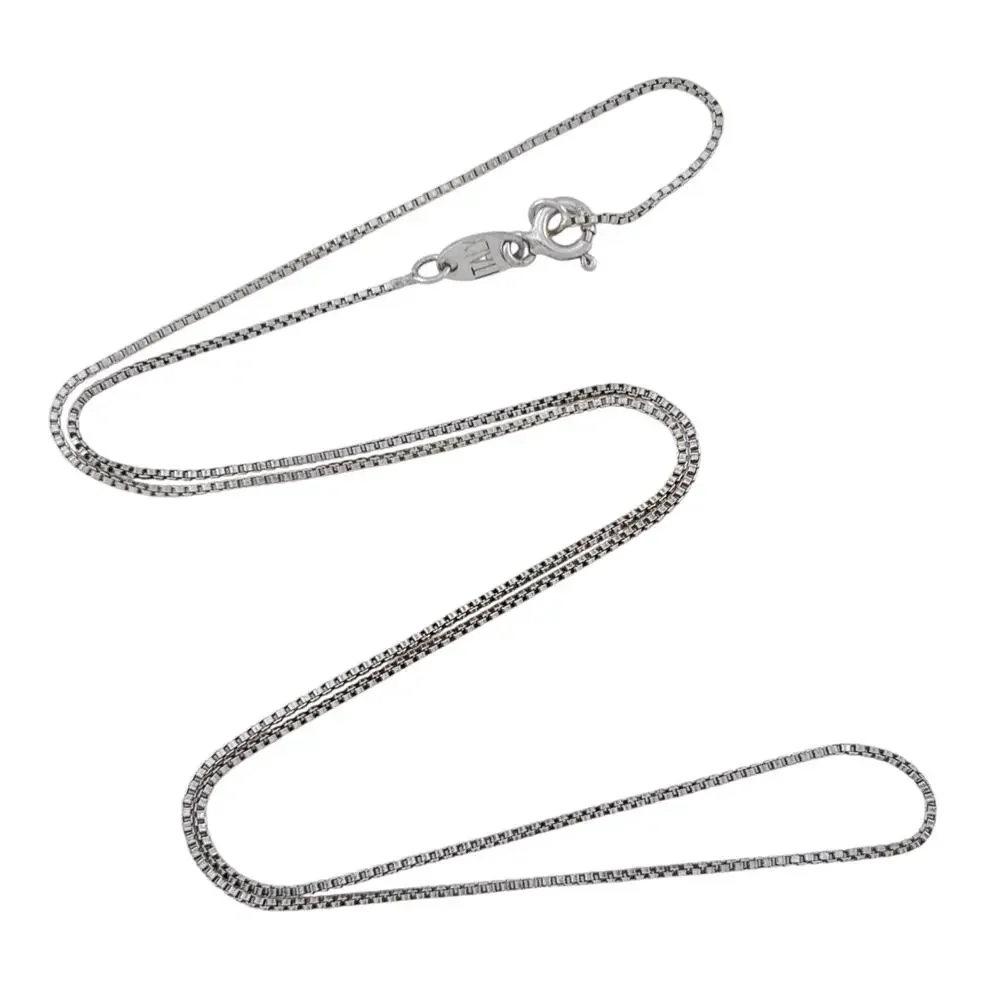 Vintage Italy Sterling Silver 925 Box Chain Necklace 18